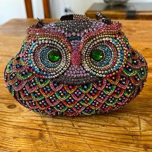 Natasha rhinestone Owl purse